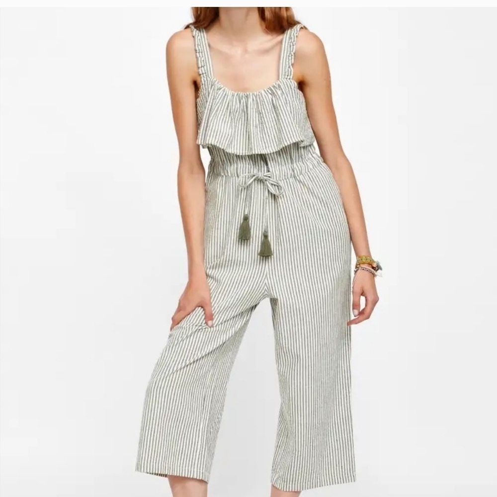 Zara Striped Gray Jumpsuit